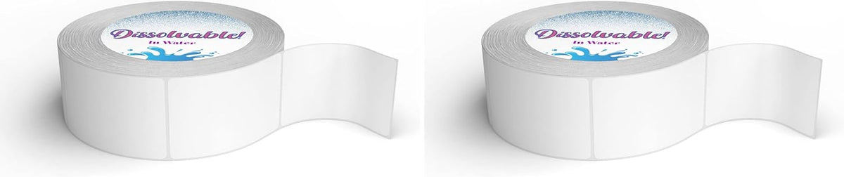 Blank White 1 X 2 Dissolvable Food Labels - Washes Off Qucikly No Residue - for Food Prepe and Rotation, Canning and More! Made in The USA