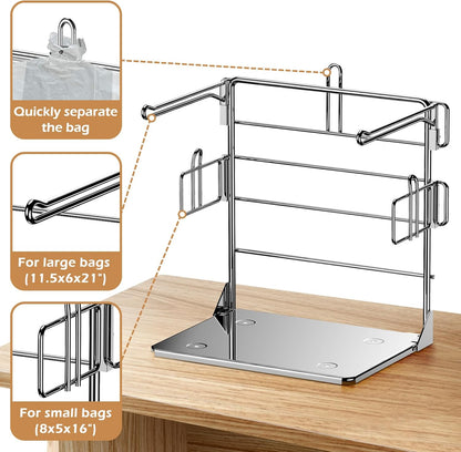 Grocery Bag Holder - Plastic Bag Organizer, Detachable Metal Shopping Bag Holder for Grocery Store & Business