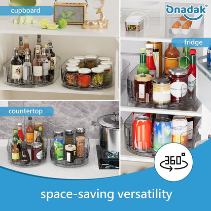 360° Rotating Lazy Susan for Refrigerator, 13.5''x8.5'' Clear Lazy Susan Turntable for Refrigerator Organizers and Storage, Kitchen, Table Top, Cabinet, Pantry, Countertop