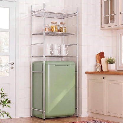 Wesiti 3 Tier Mini Fridge Shelf for Dorm Sliver Mini Microwave Stand Over the Fridge Metal Storage Shelves Rack for College Dooms Kitchen Bathrooms Home Office