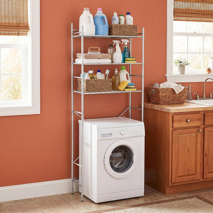 Wesiti 3 Tier Mini Fridge Shelf for Dorm Sliver Mini Microwave Stand Over the Fridge Metal Storage Shelves Rack for College Dooms Kitchen Bathrooms Home Office