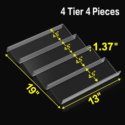 Spice Drawer Organizer, 4 Tier Clear Acrylic Expandable From 13" to 26" Seasoning Jars Drawer Insert, Kitchen Drawer Spice Rack Tray for Cabinet/Countertop