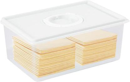 Sliced Cheese Container with Time Recording - Block Cheeses Storage Container for Fridge Cream Cheese Sliced Cheeses Cheddar Cheese Box with Lid Cheeses Saver