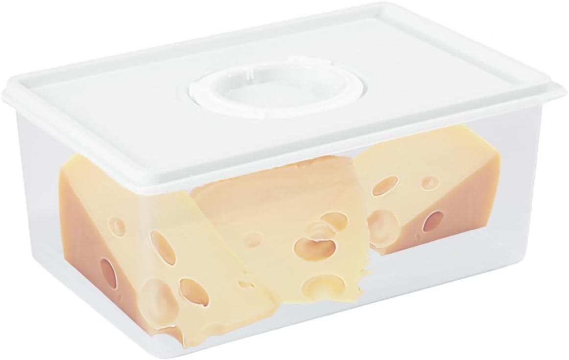 Sliced Cheese Container with Time Recording - Block Cheeses Storage Container for Fridge Cream Cheese Sliced Cheeses Cheddar Cheese Box with Lid Cheeses Saver