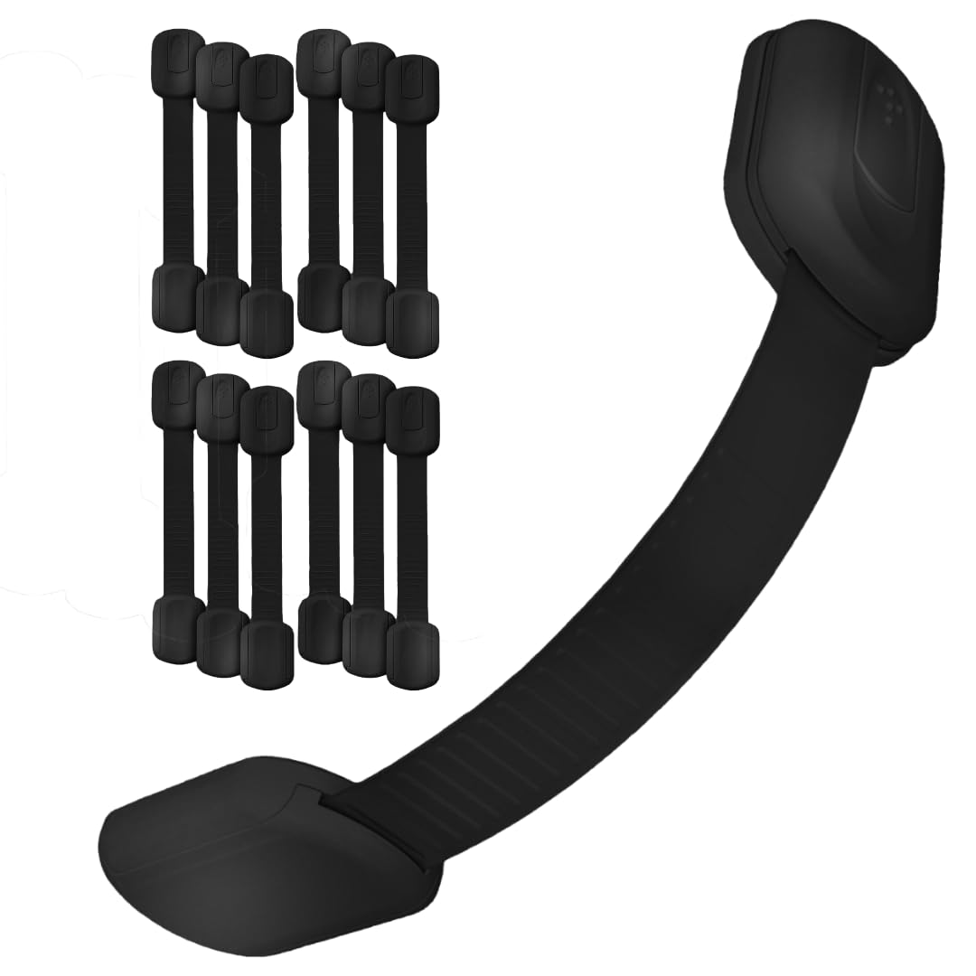 RV Fridge Lock & Child Safety Cabinet Latch, Black, 6-Count