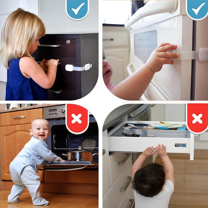 RV Fridge Lock & Child Safety Cabinet Latch, Black, 6-Count