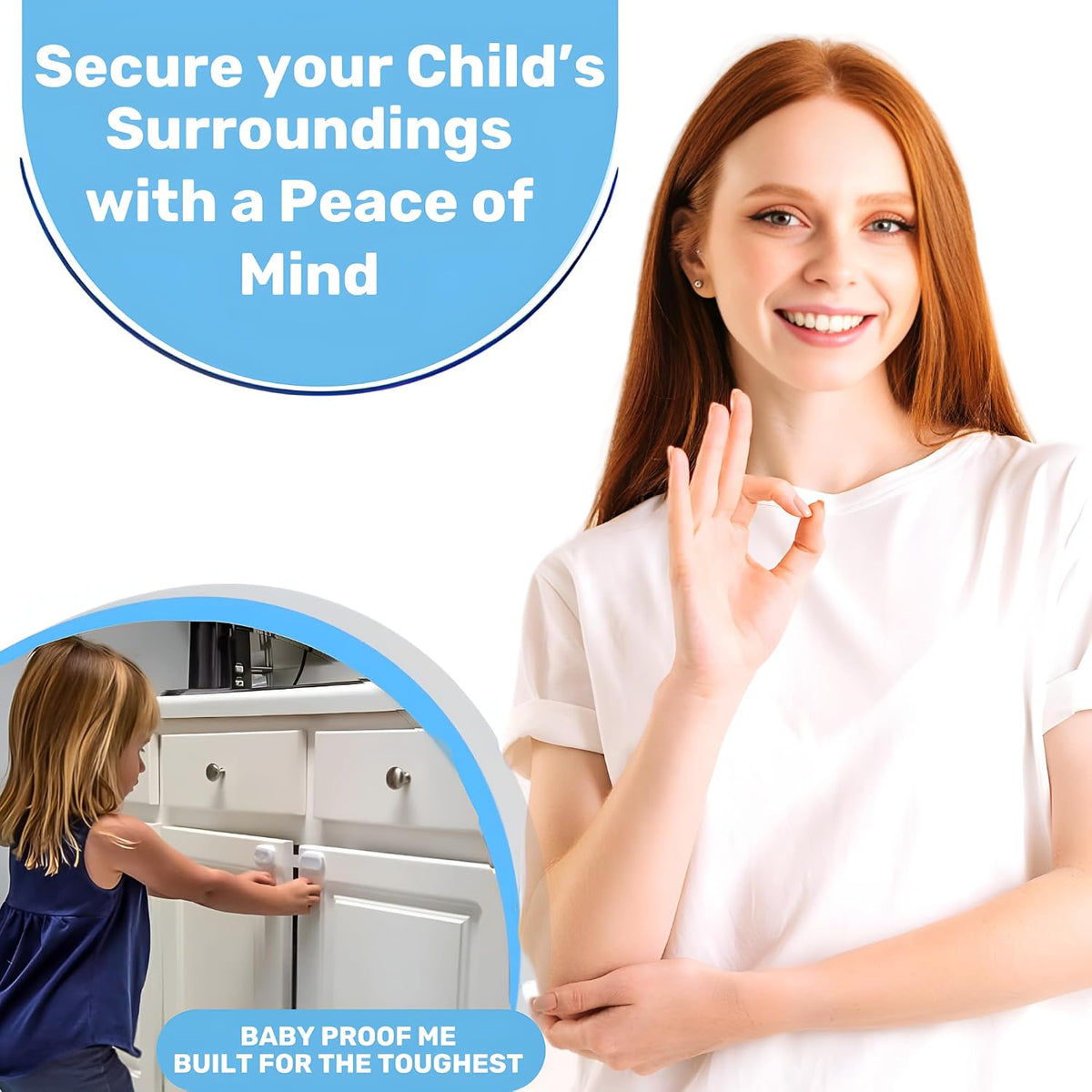 RV Fridge Lock & Child Safety Cabinet Latch, Black, 6-Count
