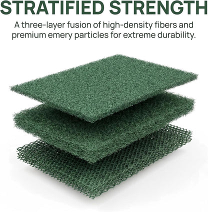 Green Scrubbing Pads 6-Pack, Kitchen Scourer for Pots & Stovetops