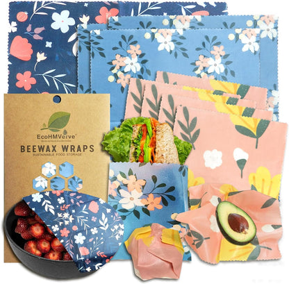 Beeswax Wraps Reusable 9-Piece Set for Bread Cheese Food Storage