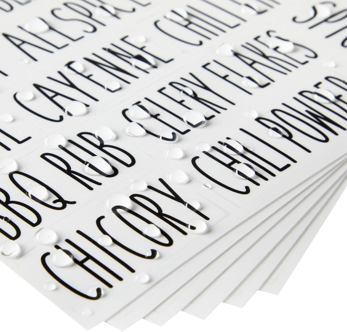 Spice Labels Stickers - Black Vinyl, 145-Pack, 1 Inch - Preprinted Waterproof Spice Jar Labels for Kitchen & Pantry Organization - Glass Jars, Herb & Seasoning Containers