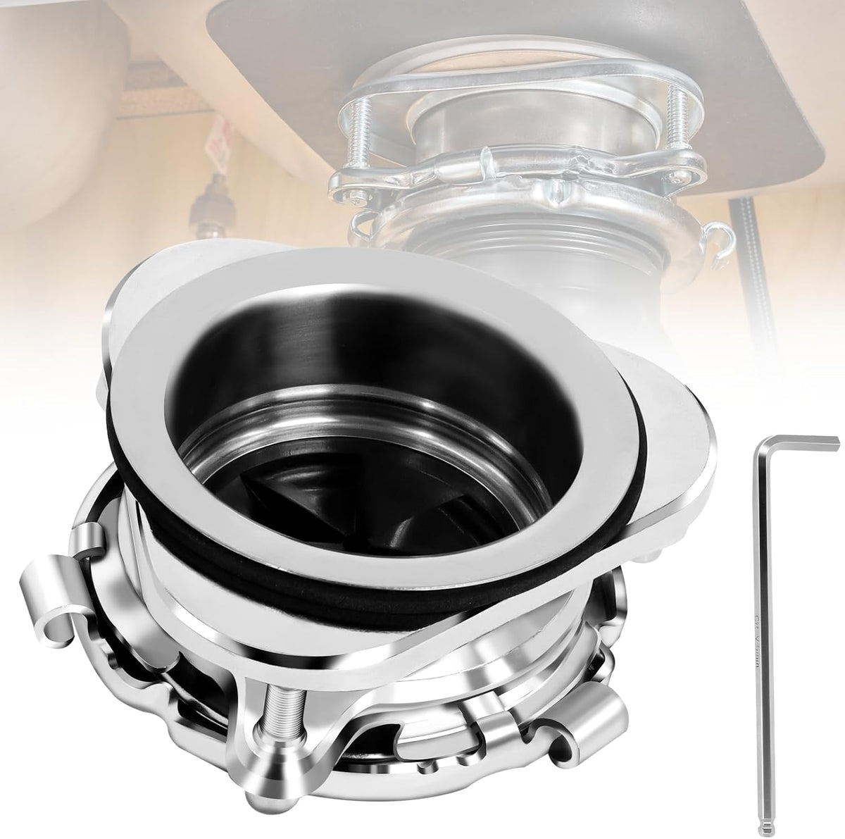 Garbage Disposal Flange Kit, 3-Bolt Stainless Steel for 3-1/2" Sink Opening