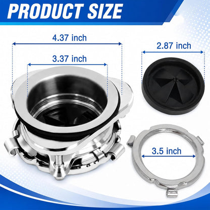 Garbage Disposal Flange Kit, 3-Bolt Stainless Steel for 3-1/2" Sink Opening