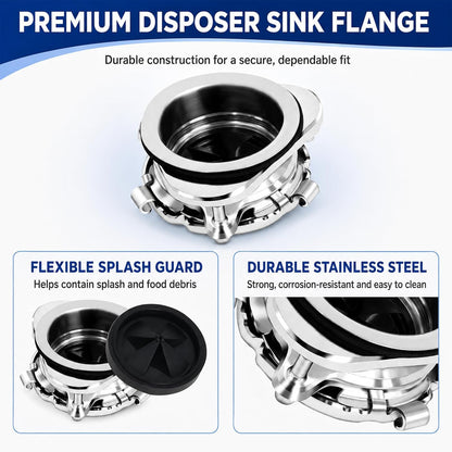 Garbage Disposal Flange Kit, 3-Bolt Stainless Steel for 3-1/2" Sink Opening