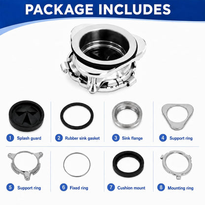 Garbage Disposal Flange Kit, 3-Bolt Stainless Steel for 3-1/2" Sink Opening