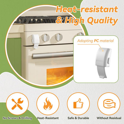 1 PC Baby Oven Lock, Childproof Oven Door Lock, Oven Safety Lock for Kids, Heat-Resistant, No Drilling (Black)
