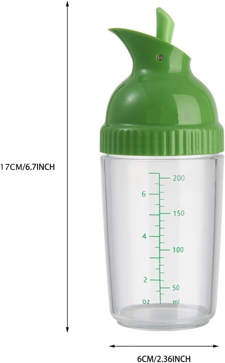 Salad Dressing Shaker Container, Homemade Salad Dressing Bottle Mixer Measure,Dripless Pour, Soft Grip, BPA Free（2 Pcs）