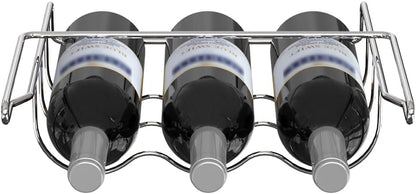 ALANO Wine Rack- Refrigerator Bottle Rack Holds 3 Bottles of Your Favorite Wine or Drink Universal Bottle Holder Will Fit Most Fridges in Stainless Steel 304