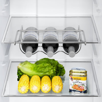ALANO Wine Rack- Refrigerator Bottle Rack Holds 3 Bottles of Your Favorite Wine or Drink Universal Bottle Holder Will Fit Most Fridges in Stainless Steel 304