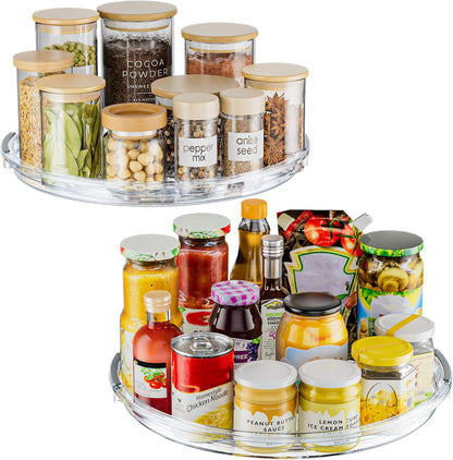 LAMU 12 in Lazy Susan Turntable, 4 Pack Clear Spice Rack, Organizer Storage