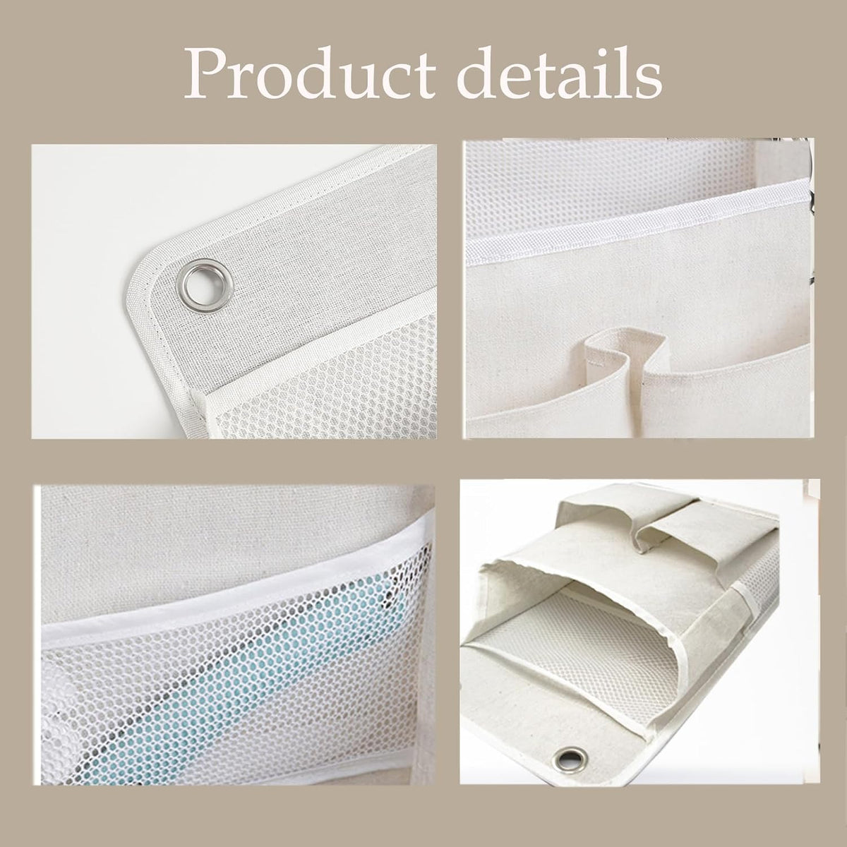 2-Pack Hanging Storage Organizer, Over The Door Hanging Bags/Wall Baskets Storage with Pockets for Home, RV, Office and More (2, Grey)