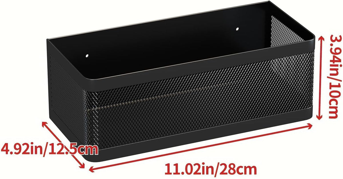 1 Pcs Magnetic Spice Rack For Refrigerator, Black, 13.8''L*5.1''W*3.9''H
