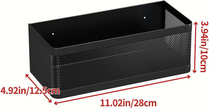1 Pcs Magnetic Spice Rack For Refrigerator, Black, 13.8''L*5.1''W*3.9''H