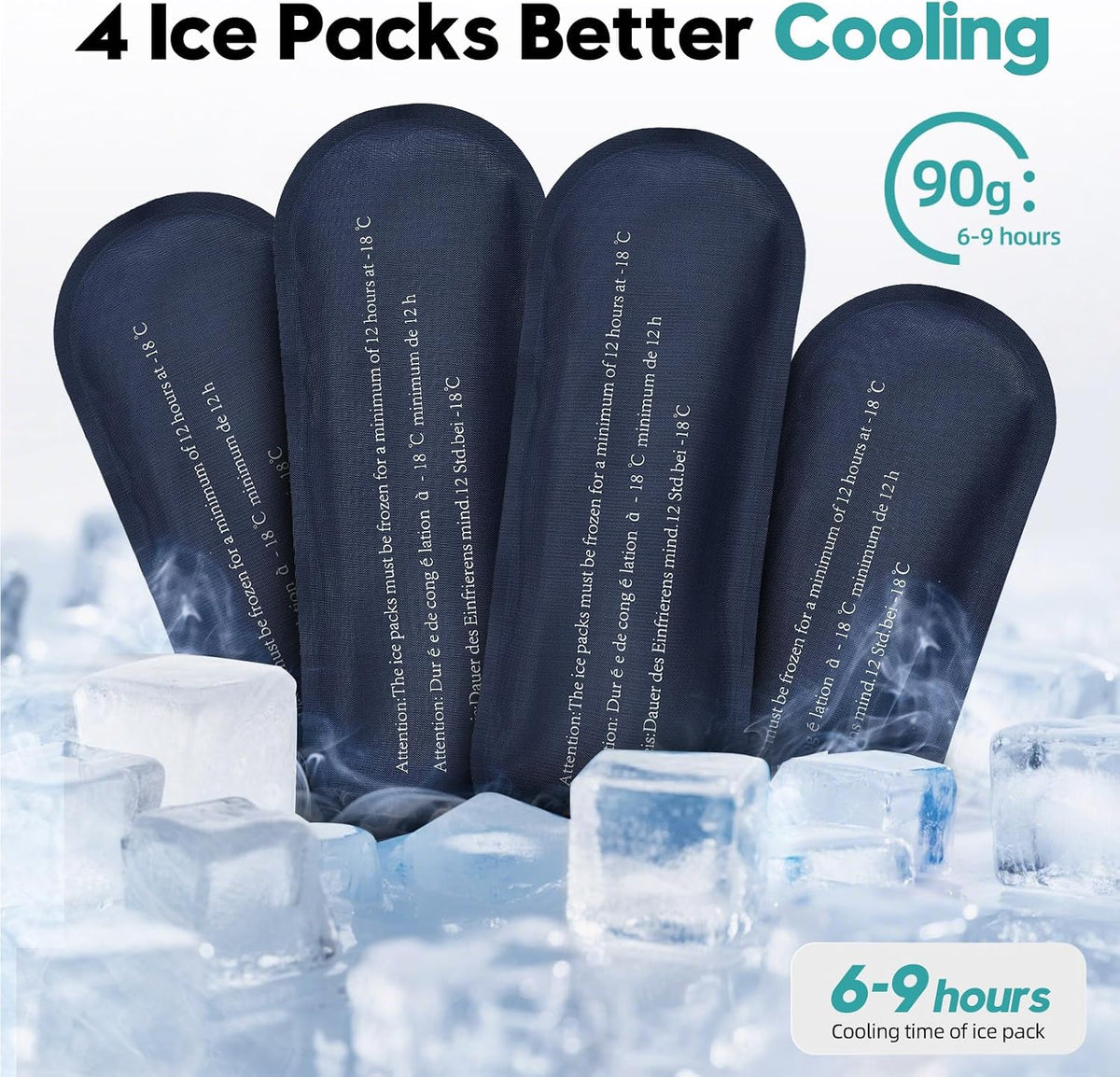 ALLCAMP Insulin Travel Cooler Case, Large Capacity, 4 Ice Packs, Gray | Fits all vial & syringe sizes, multi-pocket organizer, insulation, compact, travel, daily use, diabetic care