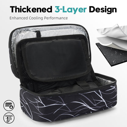 ALLCAMP Insulin Travel Cooler Case, Large Capacity, 4 Ice Packs, Gray | Fits all vial & syringe sizes, multi-pocket organizer, insulation, compact, travel, daily use, diabetic care