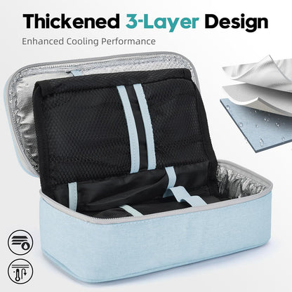 ALLCAMP Insulin Travel Cooler Case, Large Capacity, 4 Ice Packs, Gray | Fits all vial & syringe sizes, multi-pocket organizer, insulation, compact, travel, daily use, diabetic care