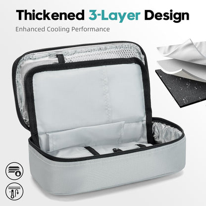 ALLCAMP Insulin Travel Cooler Case, Large Capacity, 4 Ice Packs, Gray | Fits all vial & syringe sizes, multi-pocket organizer, insulation, compact, travel, daily use, diabetic care