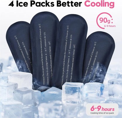 ALLCAMP Insulin Travel Cooler Case, Large Capacity, 4 Ice Packs, Gray | Fits all vial & syringe sizes, multi-pocket organizer, insulation, compact, travel, daily use, diabetic care