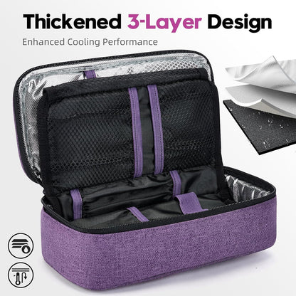 ALLCAMP Insulin Travel Cooler Case, Large Capacity, 4 Ice Packs, Gray | Fits all vial & syringe sizes, multi-pocket organizer, insulation, compact, travel, daily use, diabetic care