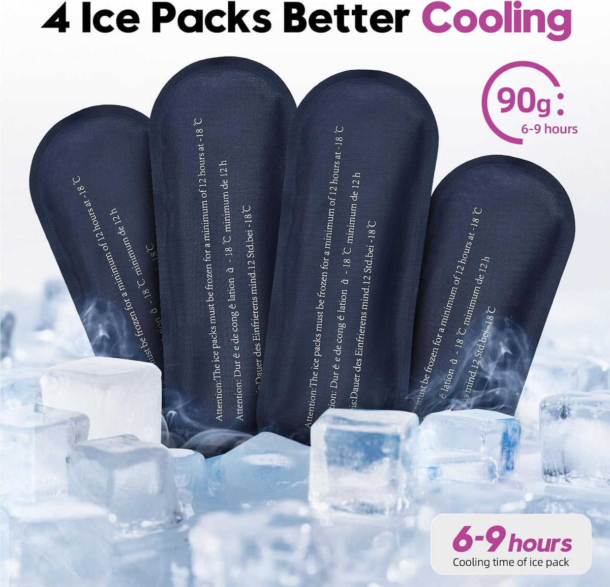ALLCAMP Insulin Travel Cooler Case, Large Capacity, 4 Ice Packs, Gray | Fits all vial & syringe sizes, multi-pocket organizer, insulation, compact, travel, daily use, diabetic care