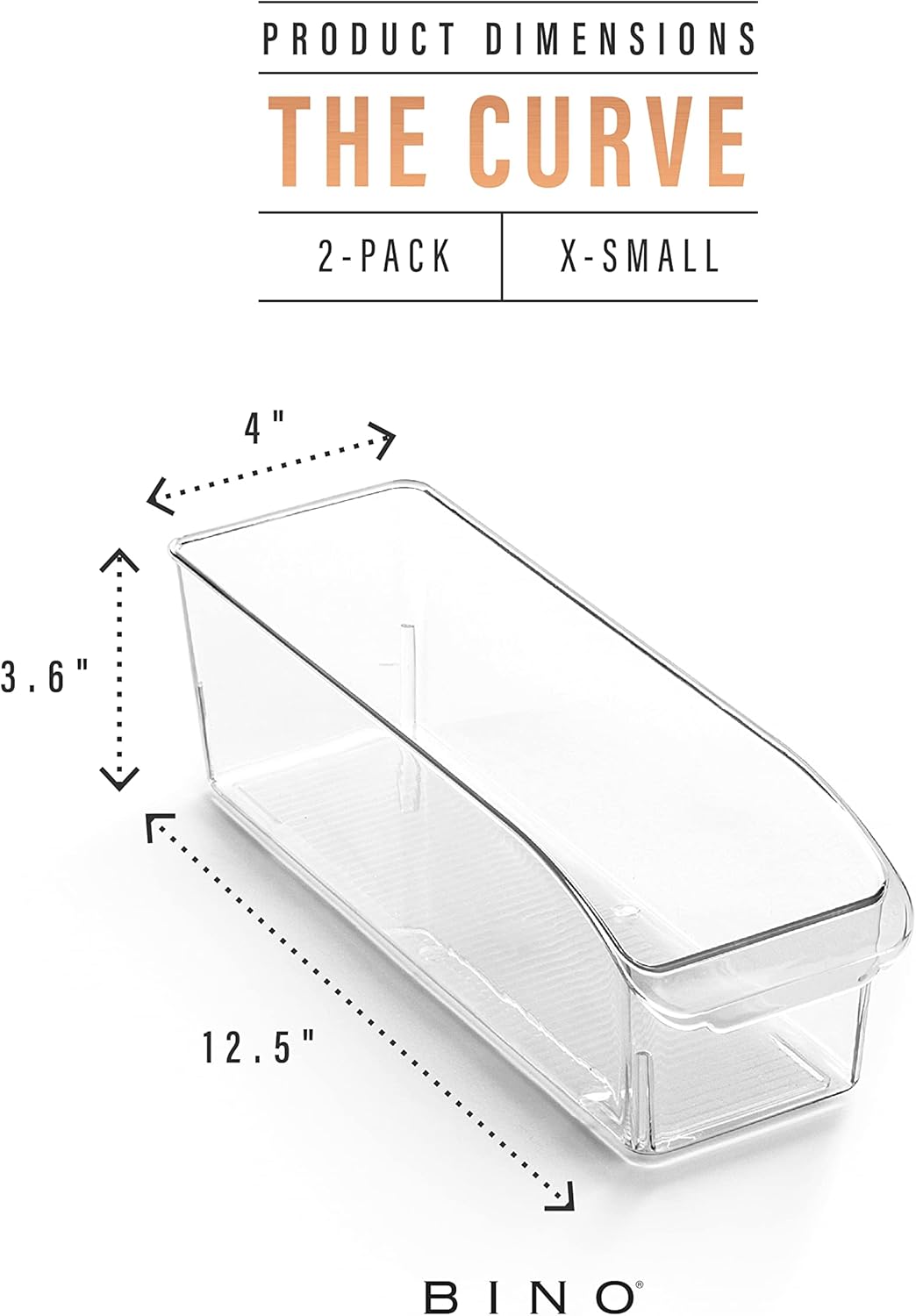 Plastic Storage Bins, Small | THE CURVE COLLECTION | Multi-Use Organizer Bins | Storage Containers Kitchen, Pantry and Home Organization | Fridge Organizers | Pantry Organization and Storage