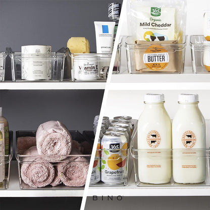 Plastic Storage Bins, Small | THE CURVE COLLECTION | Multi-Use Organizer Bins | Storage Containers Kitchen, Pantry and Home Organization | Fridge Organizers | Pantry Organization and Storage