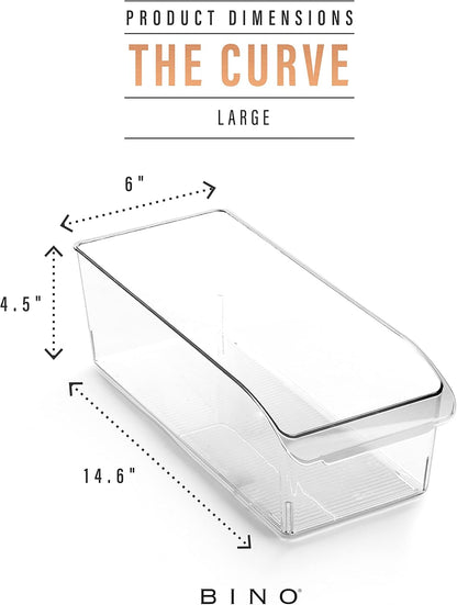 Plastic Storage Bins, Small | THE CURVE COLLECTION | Multi-Use Organizer Bins | Storage Containers Kitchen, Pantry and Home Organization | Fridge Organizers | Pantry Organization and Storage