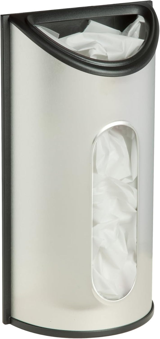 Stainless Steel Plastic Bag Saver & Trash Bag Dispenser, Wall-Mounted Plastic Bag Organizer for Kitchen, Pantry, Garage, Durable Stainless Steel Storage for Grocery Bags and Space-Saving