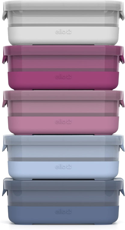 3.7 Cup Plastic Meal Prep Containers, 10 Pc, 5 Pack, Elderberry