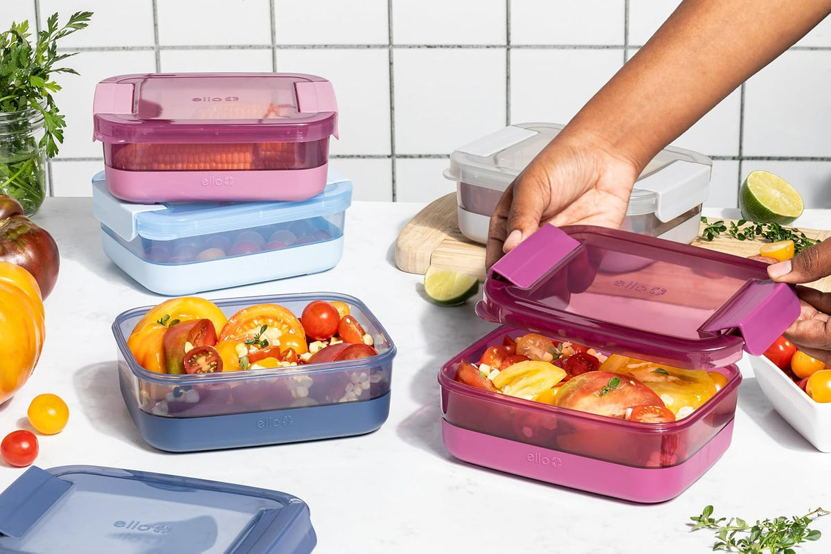 3.7 Cup Plastic Meal Prep Containers, 10 Pc, 5 Pack, Elderberry