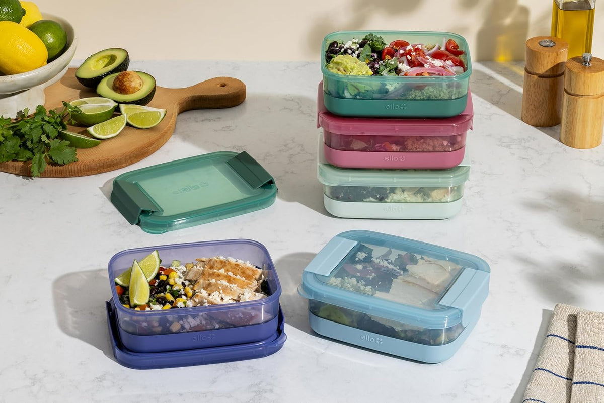 3.7 Cup Plastic Meal Prep Containers, 10 Pc, 5 Pack, Elderberry