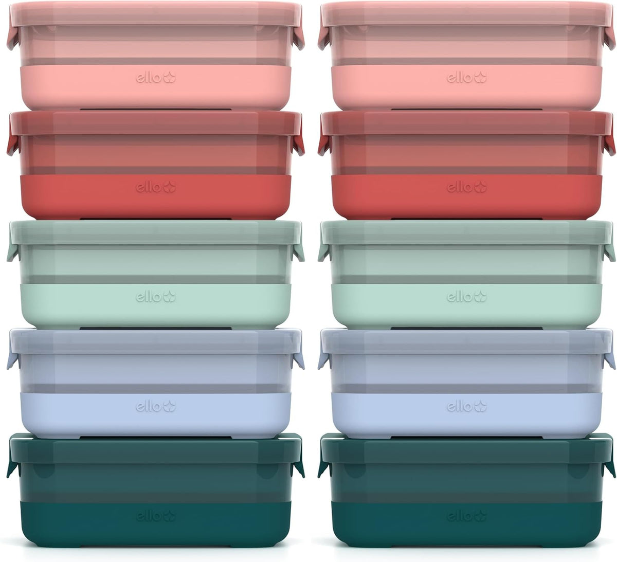 3.7 Cup Plastic Meal Prep Containers, 10 Pc, 5 Pack, Elderberry