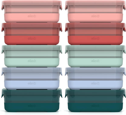 3.7 Cup Plastic Meal Prep Containers, 10 Pc, 5 Pack, Elderberry