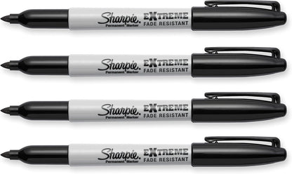 Extreme Permanent Markers, Fine Point, Black, 4 Count - Fade Resistant Against Both Wet and Dry Outdoor Elements