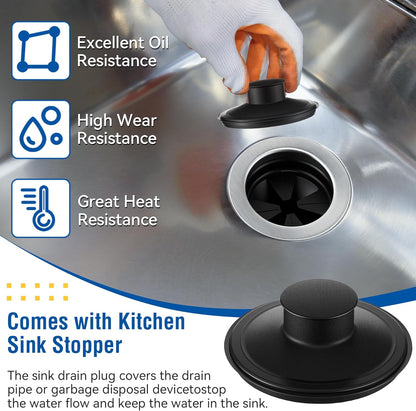Garbage Disposal Flange Kit, Fit 3 1/2" Sink Drain Hole, Silver
