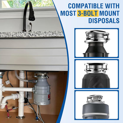 Garbage Disposal Flange Kit, Fit 3 1/2" Sink Drain Hole, Silver