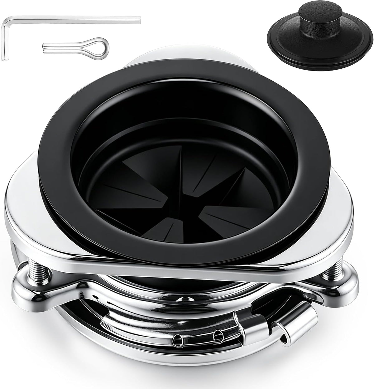 Garbage Disposal Flange Kit, Fit 3 1/2" Sink Drain Hole, Silver