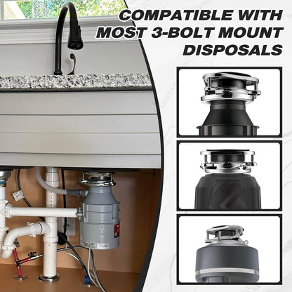 Garbage Disposal Flange Kit, Fit 3 1/2" Sink Drain Hole, Silver