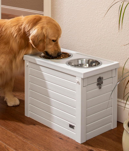 ® Piedmont Elevated Dog Feeder, Antique White