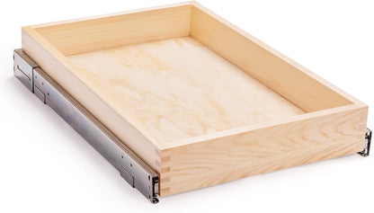 26''W x 21''D x 3''H Pull Out Cabinet Drawer Soft Close Slide Out Wood Organizer for Kitchen, Finished, Bottom and Side Assembly (Wood Drawer Part Width is 25inch)