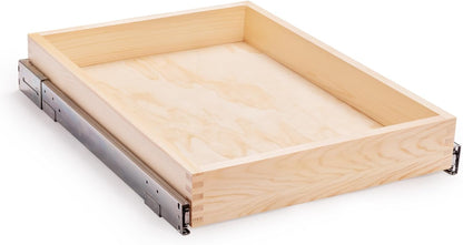 26''W x 21''D x 3''H Pull Out Cabinet Drawer Soft Close Slide Out Wood Organizer for Kitchen, Finished, Bottom and Side Assembly (Wood Drawer Part Width is 25inch)